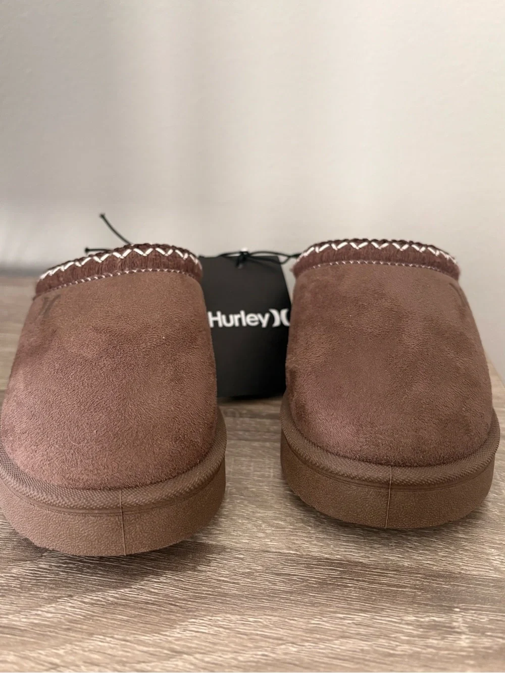 Hurley Brown Suede Slip-On Mule Slippers Size 11 - New